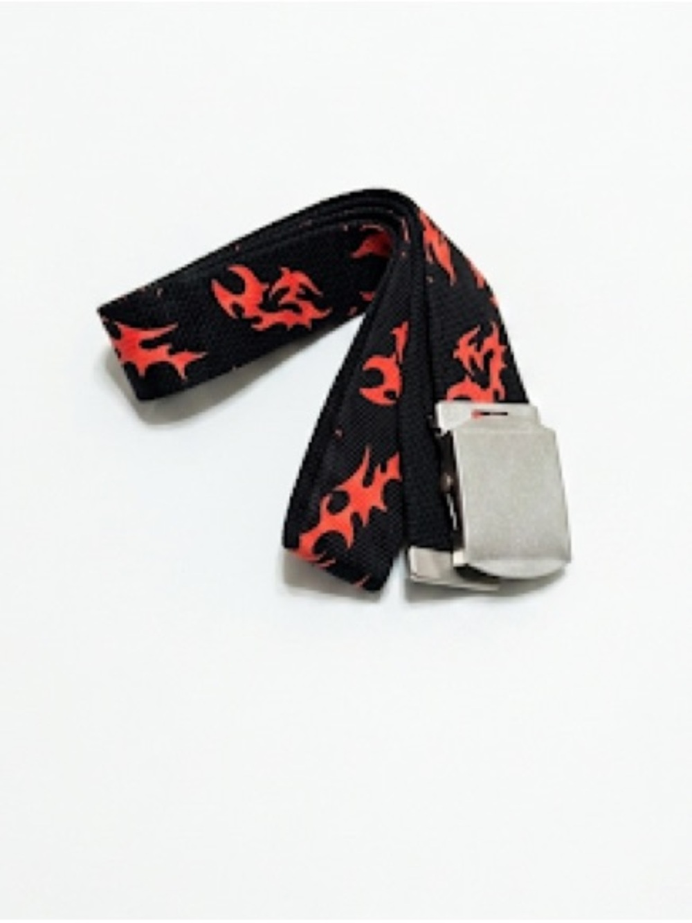 ASOS Black Belt with Red Flame Print